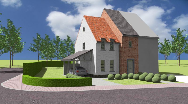 Nieuw te bouwen halfopen woning met vrije keuze van architectuur te Kerkhove.